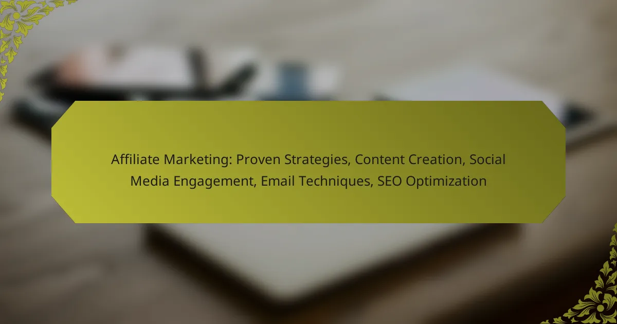 Affiliate Marketing: Proven Strategies, Content Creation, Social Media Engagement, Email Techniques, SEO Optimization