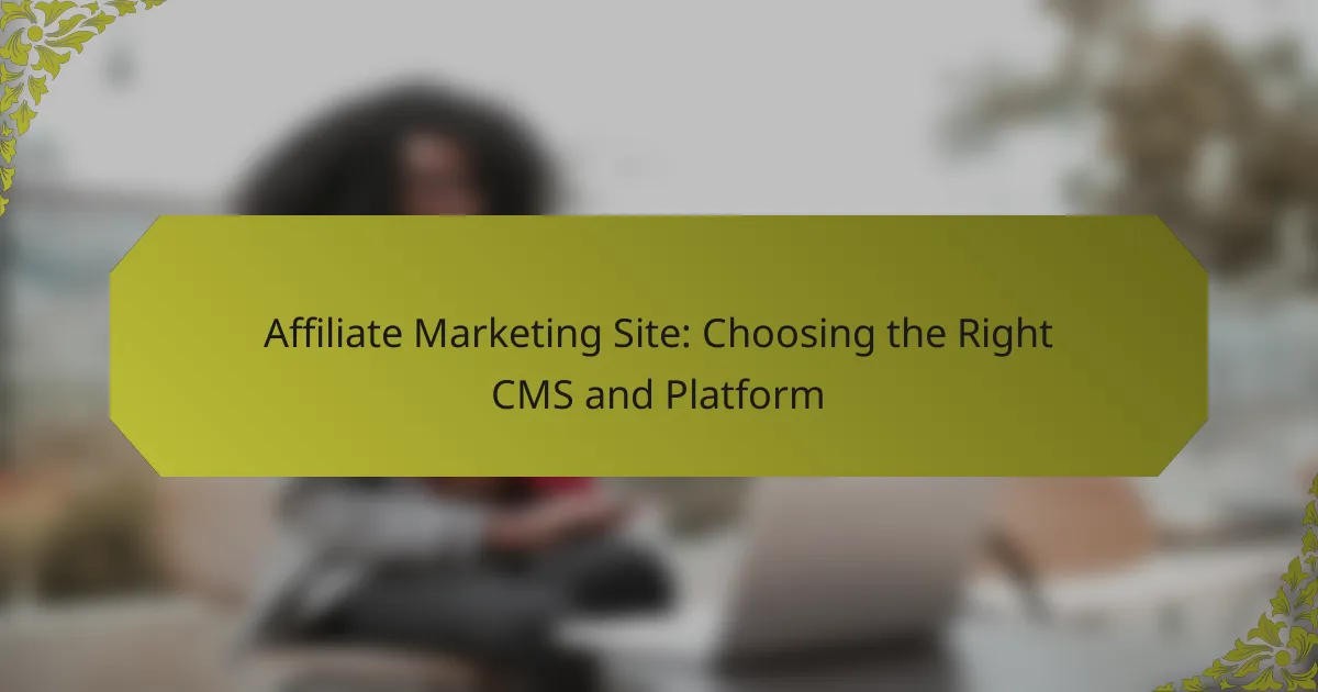 Affiliate Marketing Site: Choosing the Right CMS and Platform