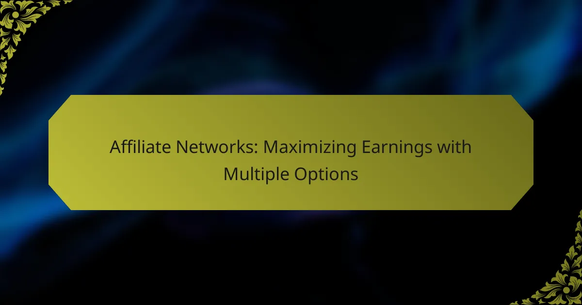 Affiliate Networks: Maximizing Earnings with Multiple Options