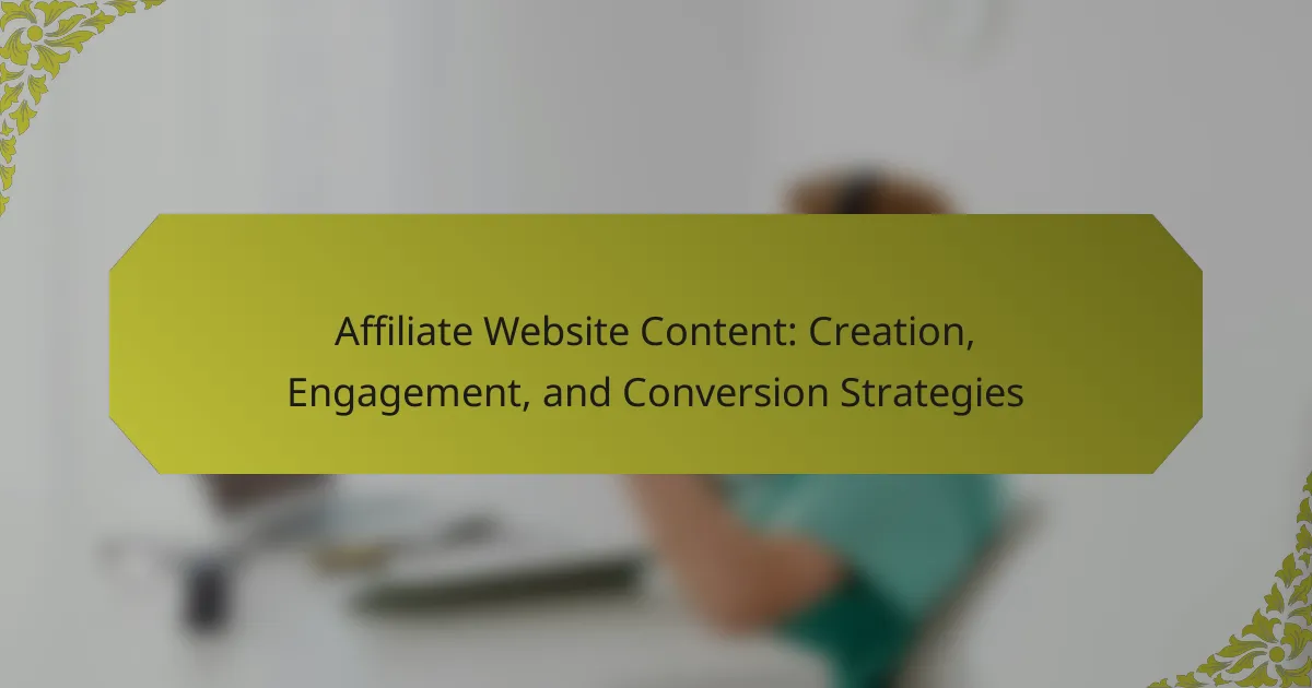 Affiliate Website Content: Creation, Engagement, and Conversion Strategies