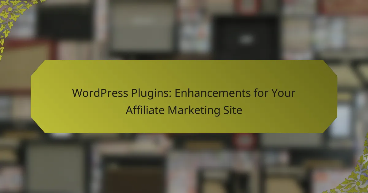 WordPress Plugins: Enhancements for Your Affiliate Marketing Site