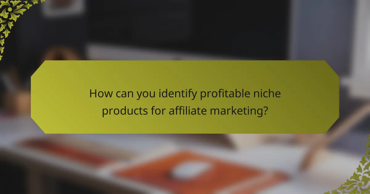 How can you identify profitable niche products for affiliate marketing?