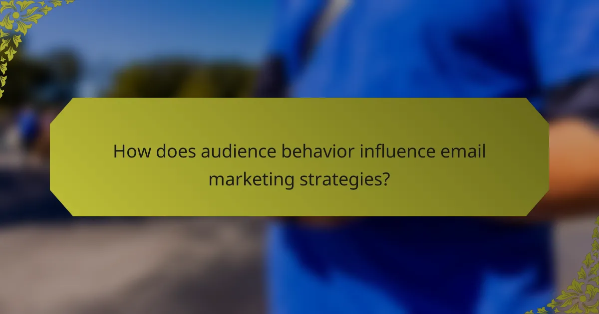 How does audience behavior influence email marketing strategies?
