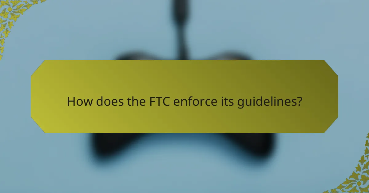 How does the FTC enforce its guidelines?
