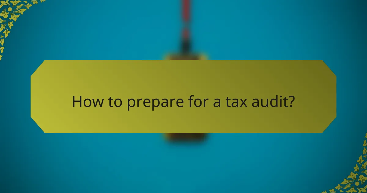 How to prepare for a tax audit?