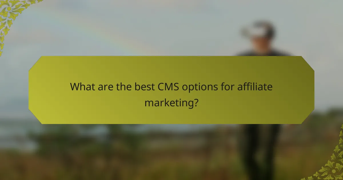 What are the best CMS options for affiliate marketing?