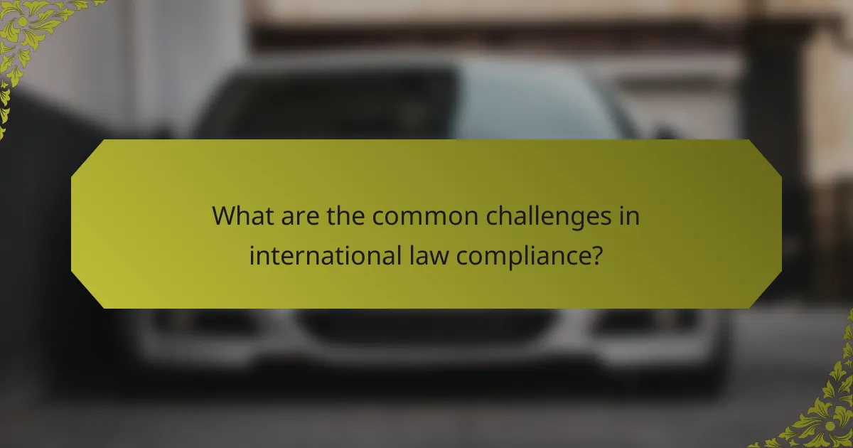 What are the common challenges in international law compliance?