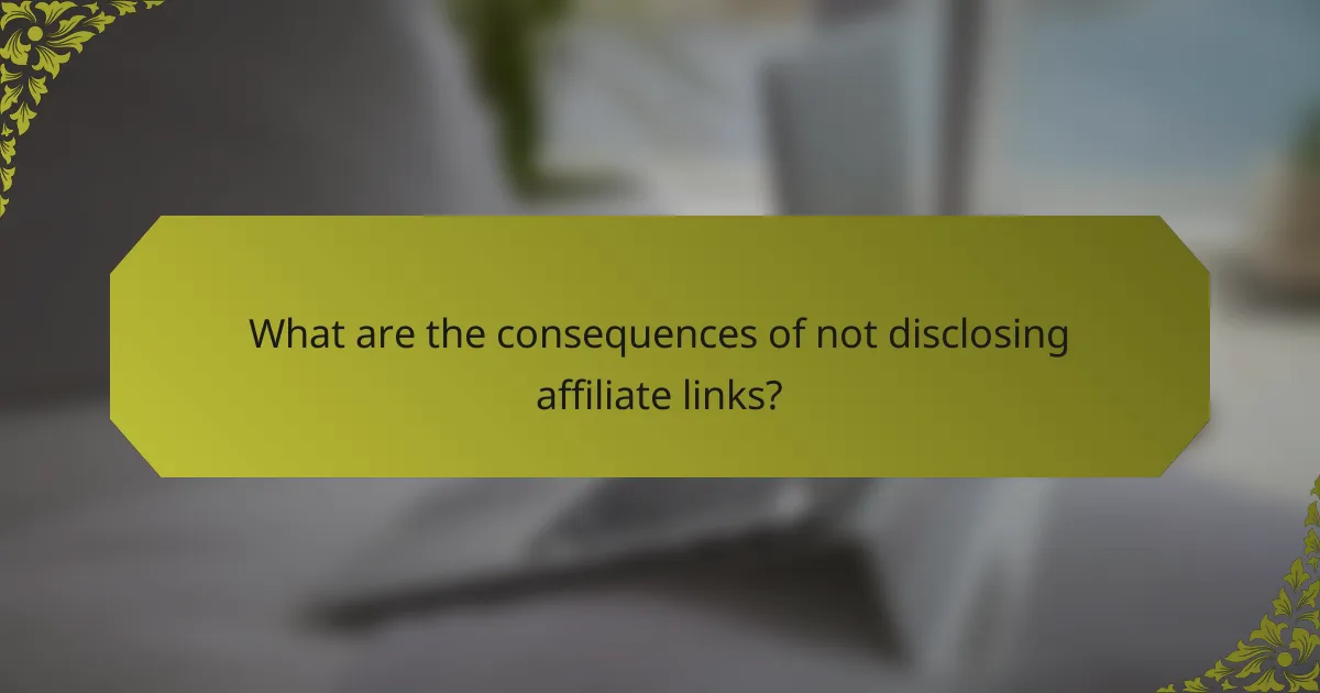 What are the consequences of not disclosing affiliate links?