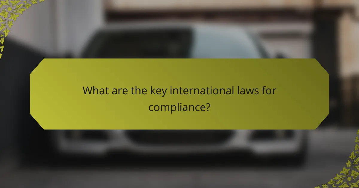 What are the key international laws for compliance?