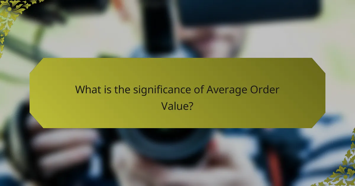 What is the significance of Average Order Value?
